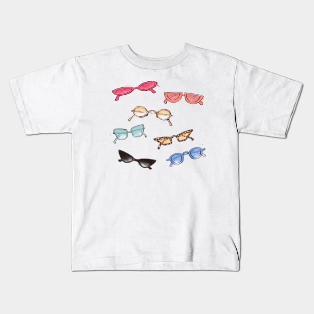 Sunglasses Kids T-Shirt by Tyne Bobier Illustrations